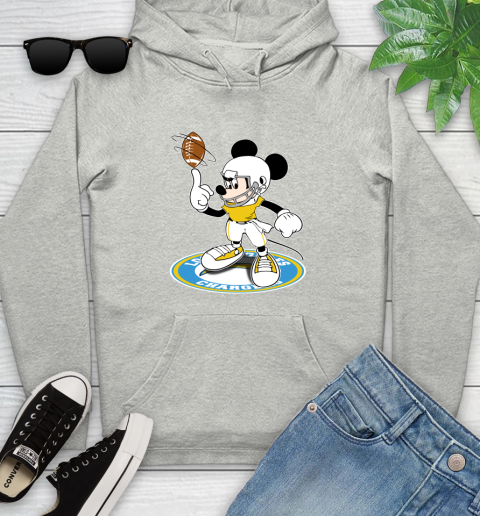 NFL Football Los Angeles Chargers Cheerful Mickey Disney Shirt Youth Hoodie 2