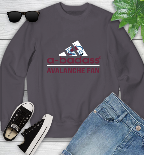 NHL A Badass Colorado Avalanche Fan Adidas Hockey Sports Youth Sweatshirt 5