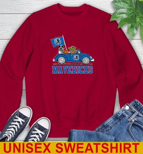 NBA Basketball Dallas Mavericks Darth Vader Baby Yoda Driving Star Wars Shirt Sweatshirt 7