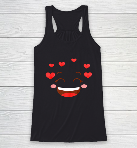 Kids Girls Valentine T Shirt Many Hearts Emoji Design Racerback Tank