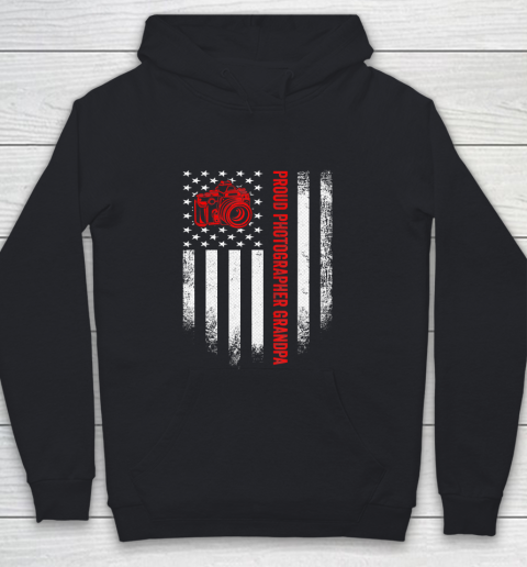 GrandFather gift shirt Vintage American Flag Proud Photographer Grandpa Distressed T Shirt Youth Hoodie