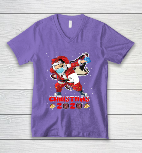 Arizona Coyotes Funny Santa Claus Dabbing Christmas 2020 NHL V-Neck T-Shirt 8