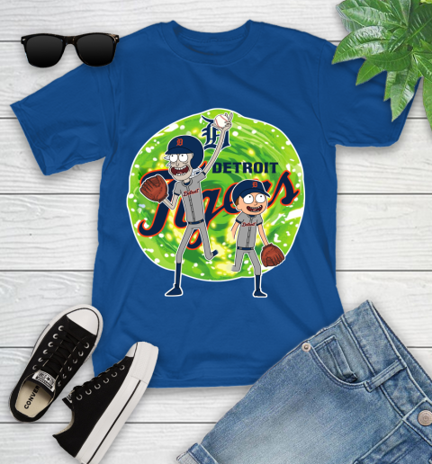 MLB Detroit Tigers Rick And Morty Baseball Sports Youth T-Shirt 9