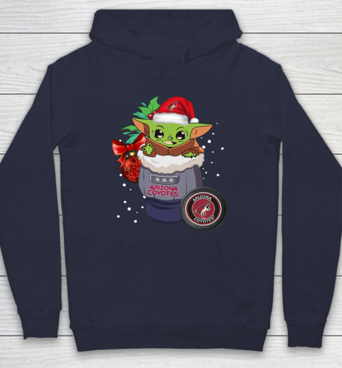 Arizona Coyotes Christmas Baby Yoda Star Wars Funny Happy NHL Hoodie 4