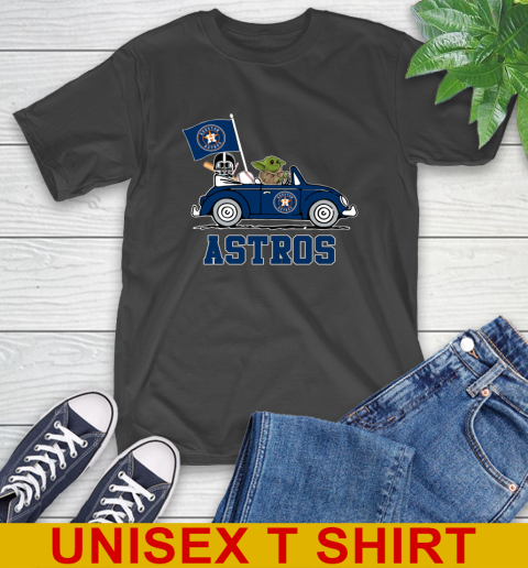 MLB Baseball Houston Astros Darth Vader Baby Yoda Driving Star Wars Shirt T-Shirt 2