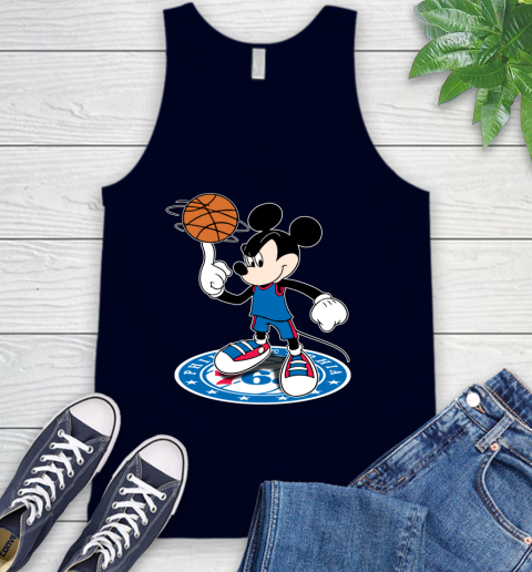 NBA Basketball Philadelphia 76ers Cheerful Mickey Disney Shirt Tank Top 4 NBA Basketball Philadelphia 76ers Cheerful Mickey Disney Shirt Tank Top - Image 4