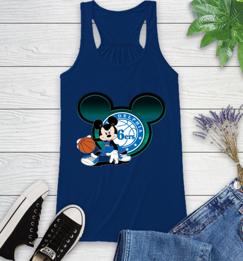 NBA Philadelphia 76ers Mickey Mouse Disney Basketball Racerback Tank 9