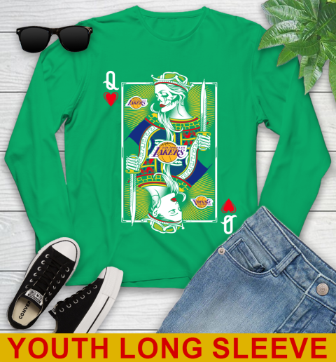 NBA Basketball Los Angeles Lakers The Queen Of Hearts Card Shirt Youth Long Sleeve 7