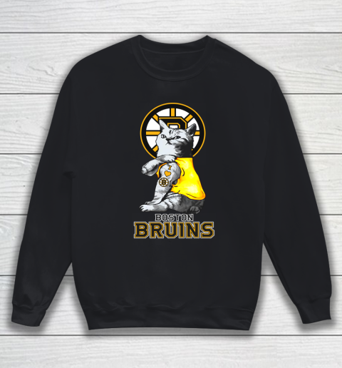 NHL My Cat Loves Boston Bruins Hockey Sweatshirt