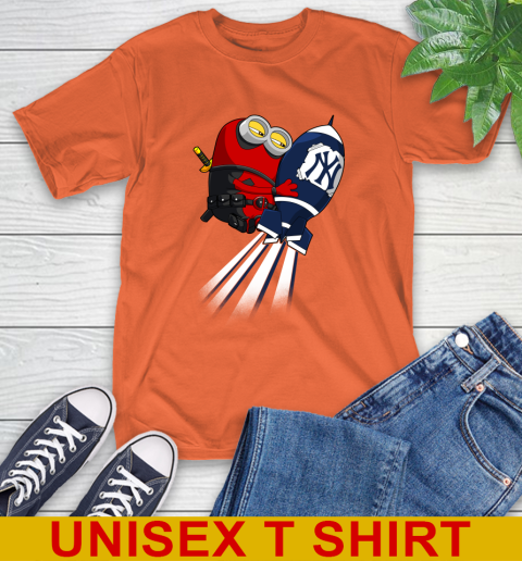 MLB Baseball New York Yankees Deadpool Minion Marvel Shirt T-Shirt 4
