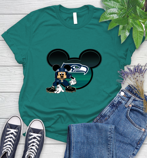 NFL Seattle Seahawks Mickey Mouse Disney Football T Shirt Women's T-Shirt 12
