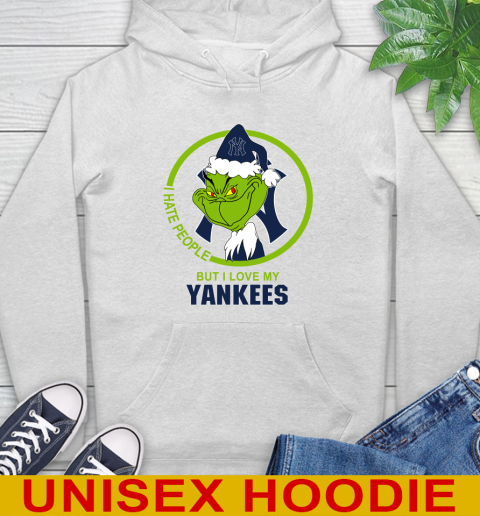 New York Yankees MLB Christmas Grinch I Hate People But I Love My Favorite Baseball Team Hoodie