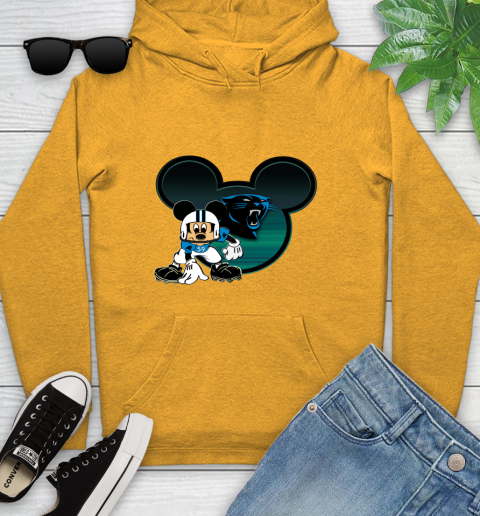 NFL Carolina Panthers Mickey Mouse Disney Football T Shirt Youth Hoodie 3