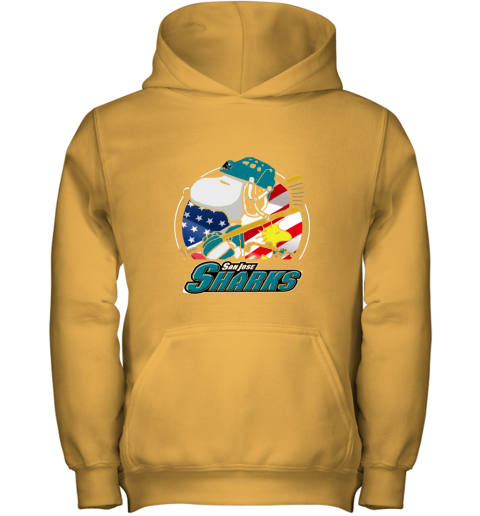 Sanjose Sharks Ice Hockey Snoopy And Woodstock NHL Youth Hoodie