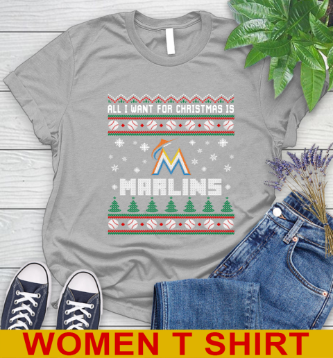 MLB All I Want For Christmas Is Miami Marlins Baseball Sports 89