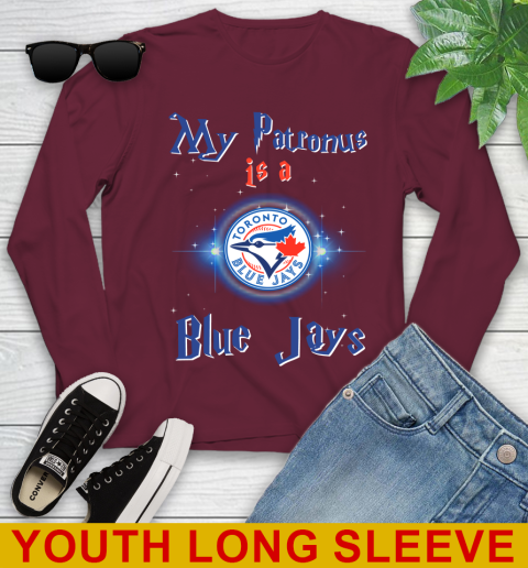 MLB Baseball Harry Potter My Patronus Is A Toronto Blue Jays Youth Long Sleeve 7 MLB Baseball Harry Potter My Patronus Is A Toronto Blue Jays Youth Long Sleeve - Image 7