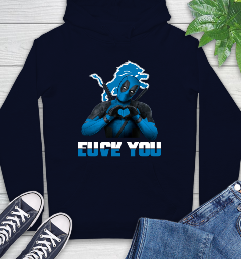 NHL Detroit Lions Deadpool Love You Fuck You Football Sports Hoodie 3