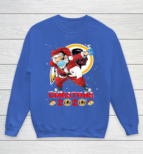 Washington Redskins Funny Santa Claus Dabbing Christmas 2020 NFL Youth Sweatshirt 6