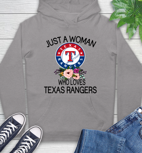 MLB Just A Woman Who Loves Texas Rangers Baseball Sports Hoodie 4