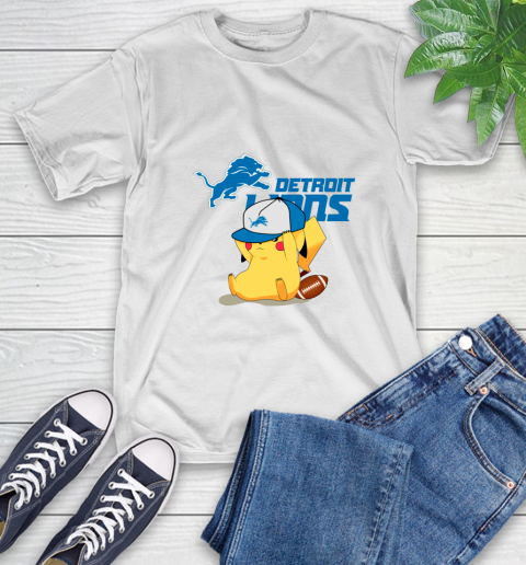 NFL Pikachu Football Sports Detroit Lions T-Shirt