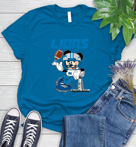 NFL Detroit Lions Mickey Mouse Disney Super Bowl Football T Shirt Women's T-Shirt 7