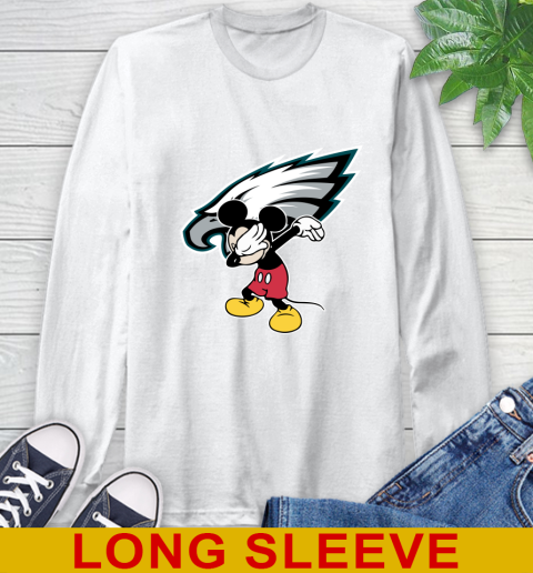 Philadelphia Eagles NFL Football Dabbing Mickey Disney Sports Long Sleeve T-Shirt