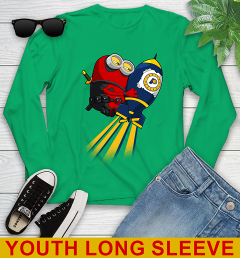 NBA Basketball Indiana Pacers Deadpool Minion Marvel Shirt Youth Long Sleeve 7