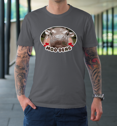 Moo Deng Bouncy Pig in Thai Picture The Cute Baby Hippo T-Shirt 6
