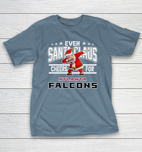 Atlanta Falcons Even Santa Claus Cheers For Christmas NFL T-Shirt 6