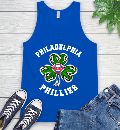 MLB Philadelphia Phillies Three Leaf Clover St Patrick's Day Baseball Sports Tank Top 4