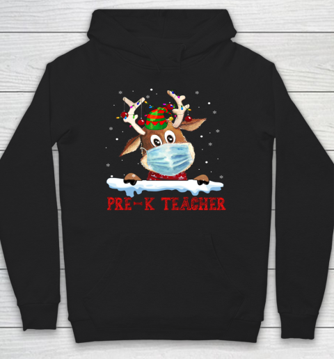 Merry Christmas Pre K Teacher Reindeer Hoodie