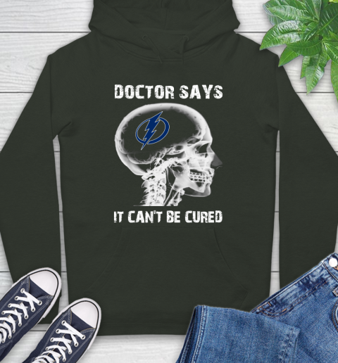 NHL Tampa Bay Lightning Hockey Skull It Can't Be Cured Shirt Hoodie 12