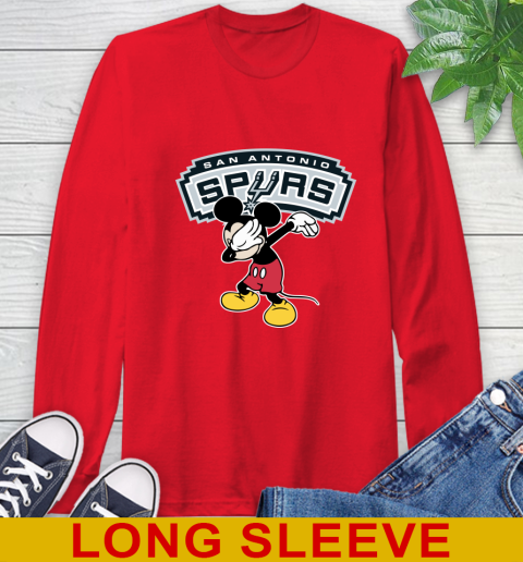 San Antonio Spurs NBA Basketball Dabbing Mickey Disney Sports Long Sleeve T-Shirt 10