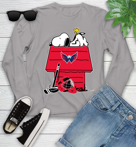 Washington Capitals NHL Hockey Snoopy Woodstock The Peanuts Movie Youth Long Sleeve 5