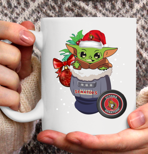 Ottawa Senators Christmas Baby Yoda Star Wars Funny Happy NHL Ceramic Mug 11oz 4