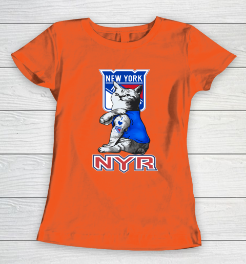 NHL My Cat Loves New York Rangers Hockey Women's T-Shirt 3