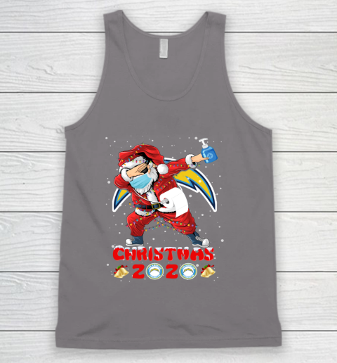 Los Angeles Chargers Funny Santa Claus Dabbing Christmas 2020 NFL Tank Top - Image 7