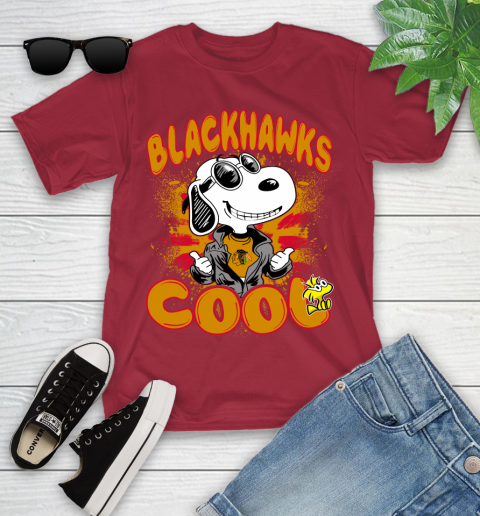 NHL Hockey Chicago Blackhawks Cool Snoopy Shirt Youth T-Shirt 12