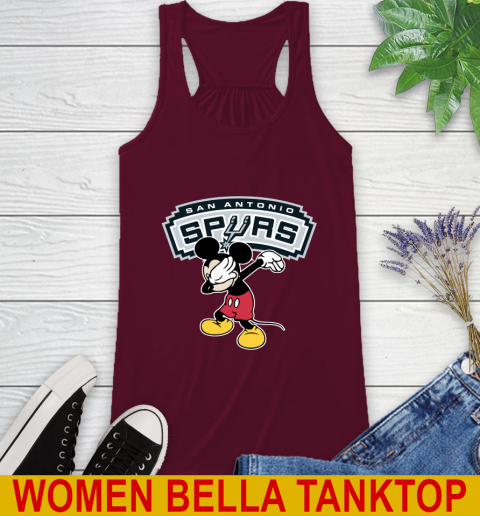 San Antonio Spurs NBA Basketball Dabbing Mickey Disney Sports Racerback Tank 3