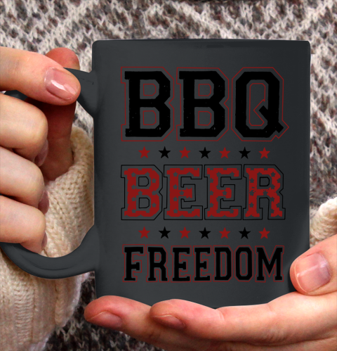 BBQ Beer Freedom Trump Fan Ceramic Mug 11oz 3
