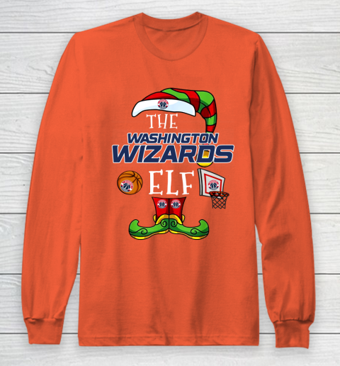 Washington Wizards Christmas ELF Funny NBA Long Sleeve T-Shirt 3