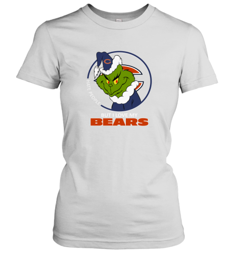 I Hate People But I Love My Chicago Bears Grinch NFL Women's T-Shirt