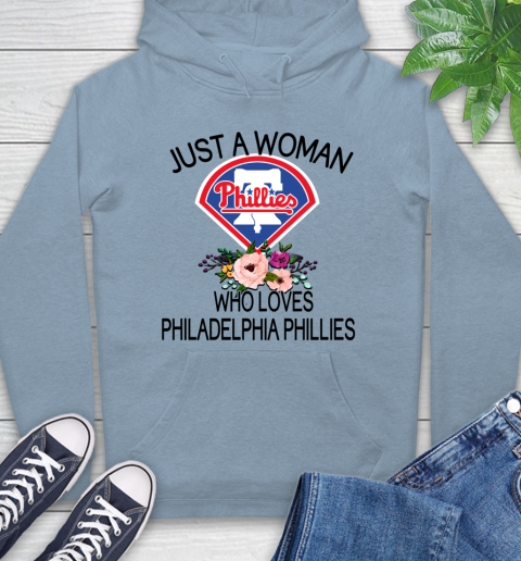 MLB Just A Woman Who Loves Philadelphia Phillies Baseball Sports Hoodie 6