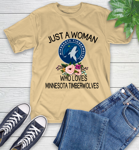 NBA Just A Woman Who Loves Minnesota Timberwolves Basketball Sports T-Shirt 6