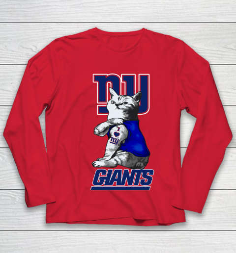 NFL Football My Cat Loves New York Giants Youth Long Sleeve 8