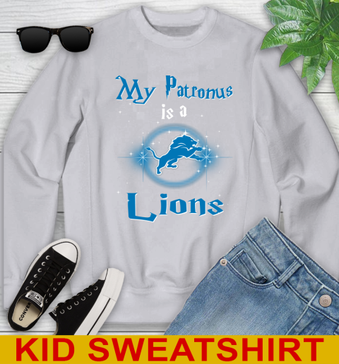 NFL Football Harry Potter My Patronus Is A Detroit Lions Youth Sweatshirt 3