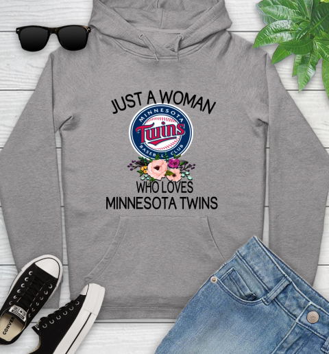 MLB Just A Woman Who Loves Minnesota Twins Baseball Sports Youth Hoodie 4