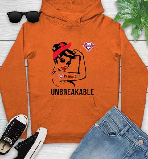 MLB Philadelphia Phillies Girl Unbreakable Baseball Sports Youth Hoodie 3