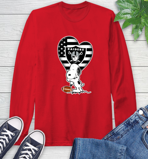 Oakland Raiders NFL Football The Peanuts Movie Adorable Snoopy Long Sleeve T-Shirt 10