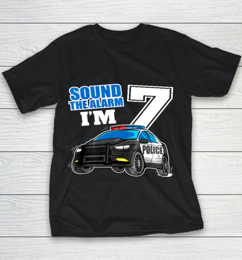 Kids Police Car 7th Birthday Shirt Boy 7 Cop Policeman Officer 7 Year Old Youth T-Shirt